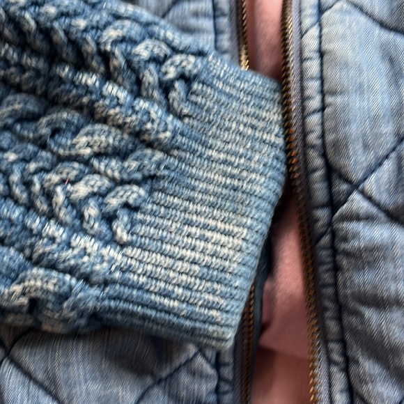 Anthropologie Cloth & Stone Quilted Chambray Bomber Jacket size XS - Picture 16 of 16
